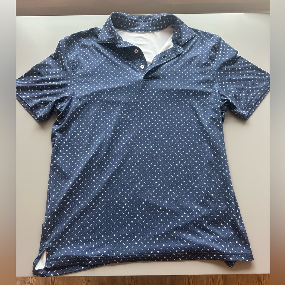 Southern Tide Never Worn Men's Performance Navy Blue Anchor Hook Polo Shirt